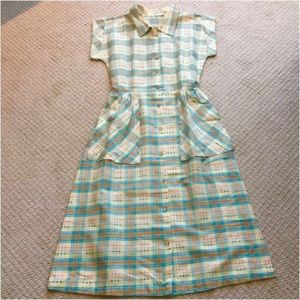 Vintage 1950s Atomic Plaid shirtdress
